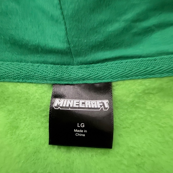 Minecraft Creeper Character Kids Full-Zip Hoodie (L) - Picture 12 of 16